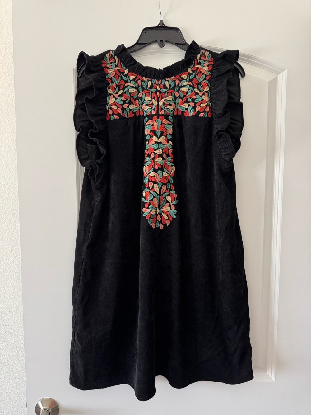 THML mini dress with colorful floral embroidery Size S perfect for fall!!!